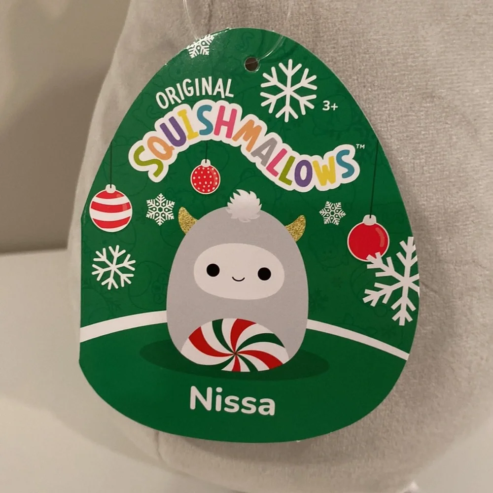 Squishmallow Nissa the Yeti 8” NWT Peppermint Belly Christmas 2023 - Picture 3 of 4